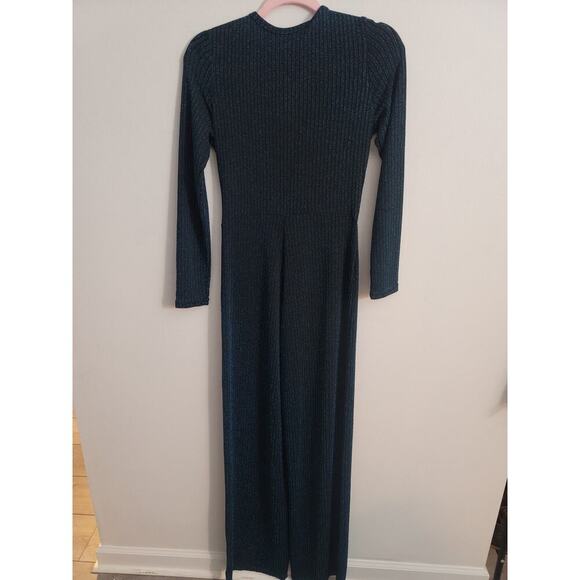 Women's Joslin Glitter Green Wrap V-Neck Midi Pants Size Small - Picture 5 of 5